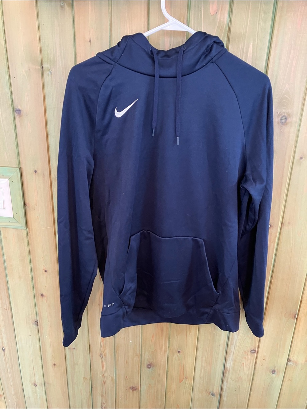 Nike Thermal -Fit /Dry Fit  Navy Long Sleeve Men’s M Pullover Hooded Sweatshirt